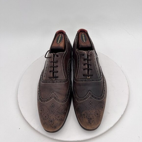 Paul Smith Men Size 7.5 Brown Leather Brogue Wingtip Lace Up Dress Shoes - Picture 1 of 16